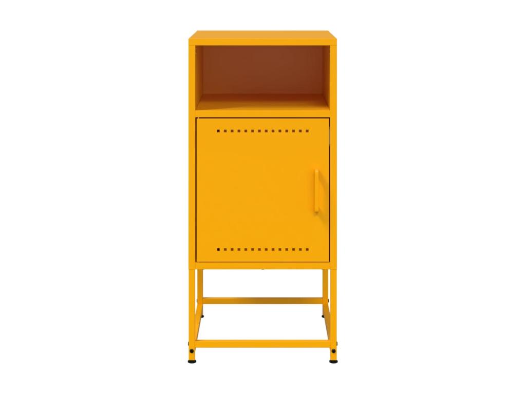 Table de chevet jaune moutarde 36x39x78 cm acier 34388YWJF