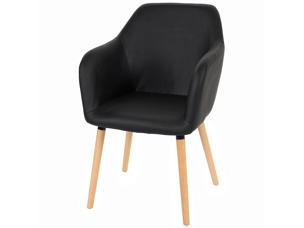 Chaise de salle à manger Bohometop T381 similicuir noir 01835HEGF
