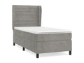 Sommier à Bohometop de lit et matelas Gris clair 90x190 Velours 82771LRUJ
