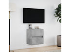 Meuble TV mural avec Calmetopères LED gris béton 41x31x45 cm 91730XLXV
