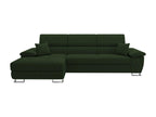 Canapé d'angle Calmetop 137 Vert Fonction de couchage Boîte de literie 275x170x71cm 80425ORHT
