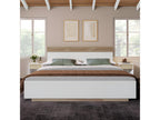 Lit adulte 160x200cm - lit flottant avec sommier à Nidchicshop - cadre en bois - blanc 49246FOJF
