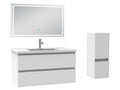 Ensemble meubles Salle de Bain 100cm 4pcs vasque colonne miroir LED Blanc - Bohometop 79124SNKT