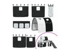 Lit mezzanine enfants et tunnel blanc/noir 90x200 cm pin massif 52177ZMFR