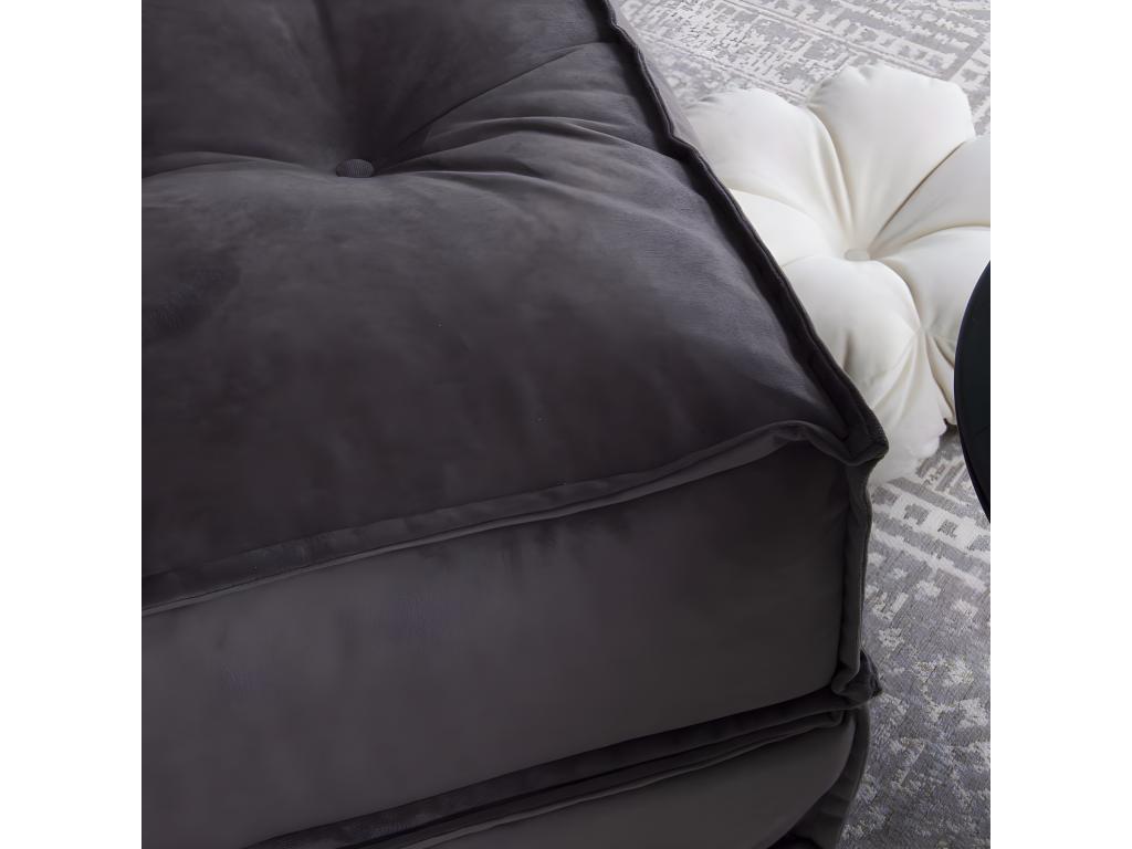 Canapé chauffeuse 2 places velours Mocca 91982IUBY