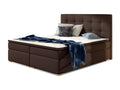 Lit boxspring simili cuir marron avec matelas et surmatelas Kavin-140x200 28380ICVN