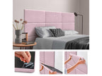 Nidchicshop Ensemble de 1 Panneau mural en lin autocollant absorption acoustique protection contre les chocs et têtes de lit Rose Poudré 60x50cm x1 75407CROJ