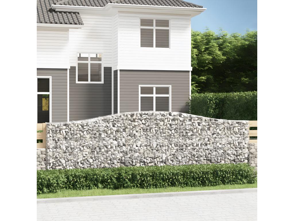 Paniers à gabions arqués 9 pièces 400x30x120/140 cm Fer galvanisé 33703WQLT