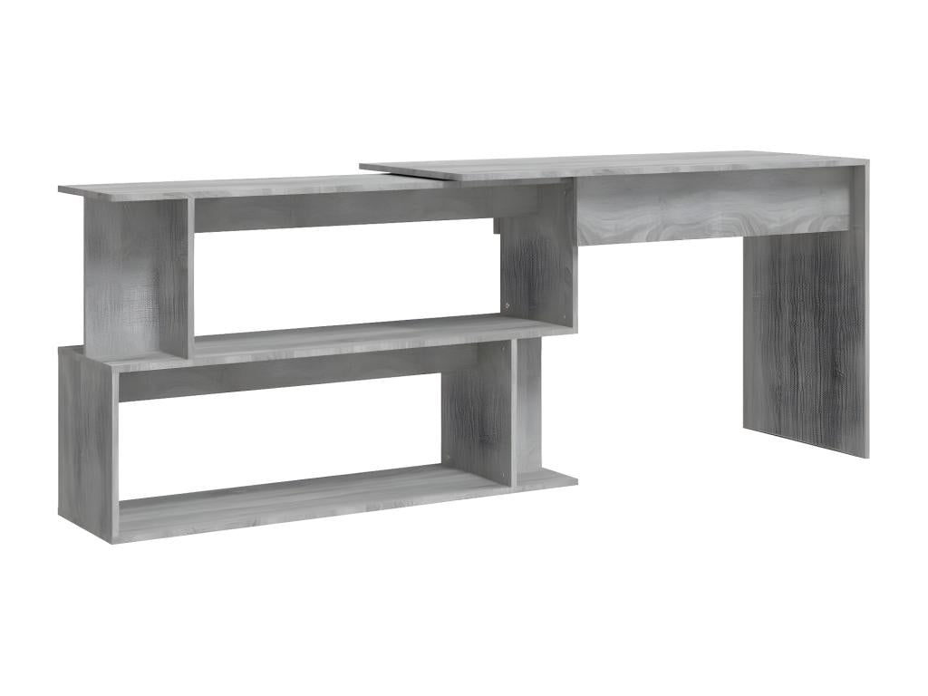 Bureau d'angle Nidchicshop gris 200x50x76 cm Bois d'ingénierie 13233KKPB