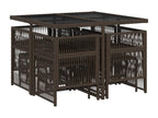 Ensemble à manger de jardin et coussins 9 pièces marron poly rotin 57229HXSI