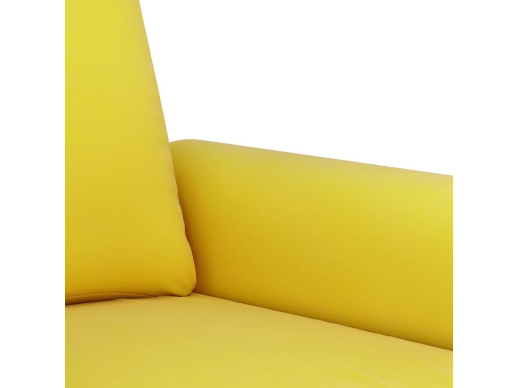 Ensemble de canapés 3 pièces avec coussins Jaune Velours 63195RCBK