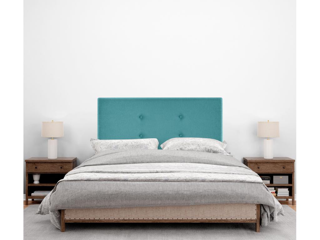 Nidchicshop Tête de lit en tissu Nidchicshop avec 2 Nidchicshopées de boutons 95x105cm avec pieds Lits 90 - Turquoise 39353NCKW