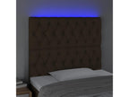 Tête de lit à LED Marron foncé 90x7x118/128 cm Tissu 23935JXKH