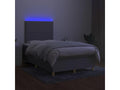 Sommier tapissier matelas et LED Gris clair 120x200 cm Tissu 26619GASW