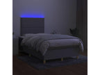 Sommier tapissier matelas et LED Gris clair 120x200 cm Tissu 26619GASW