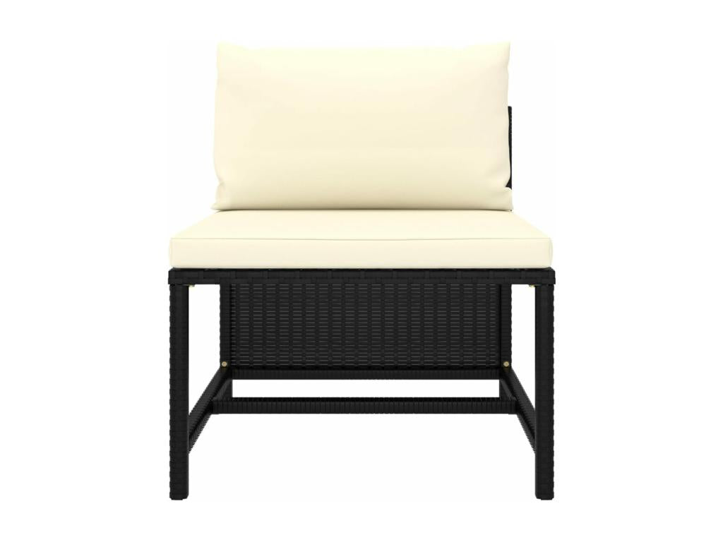 Salon de jardin 10 pcs avec coussins Résine tressée Noir 37 22701YJKT