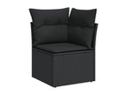 Salon de jardin 9 pièces avec coussins noir résine tressée 84806NSFB