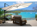 Parasol déporté rectangulaire de 3x4m rotatif à 360 écru Bohometop 44191LNCX