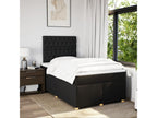Sommier à Nidchicshop de lit avec matelas noir 120x190 cm tissu 07851UUDN
