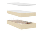 Cadre de lit Nidchicshop avec matelas crème 180x200 cm tissu 38863GZTM