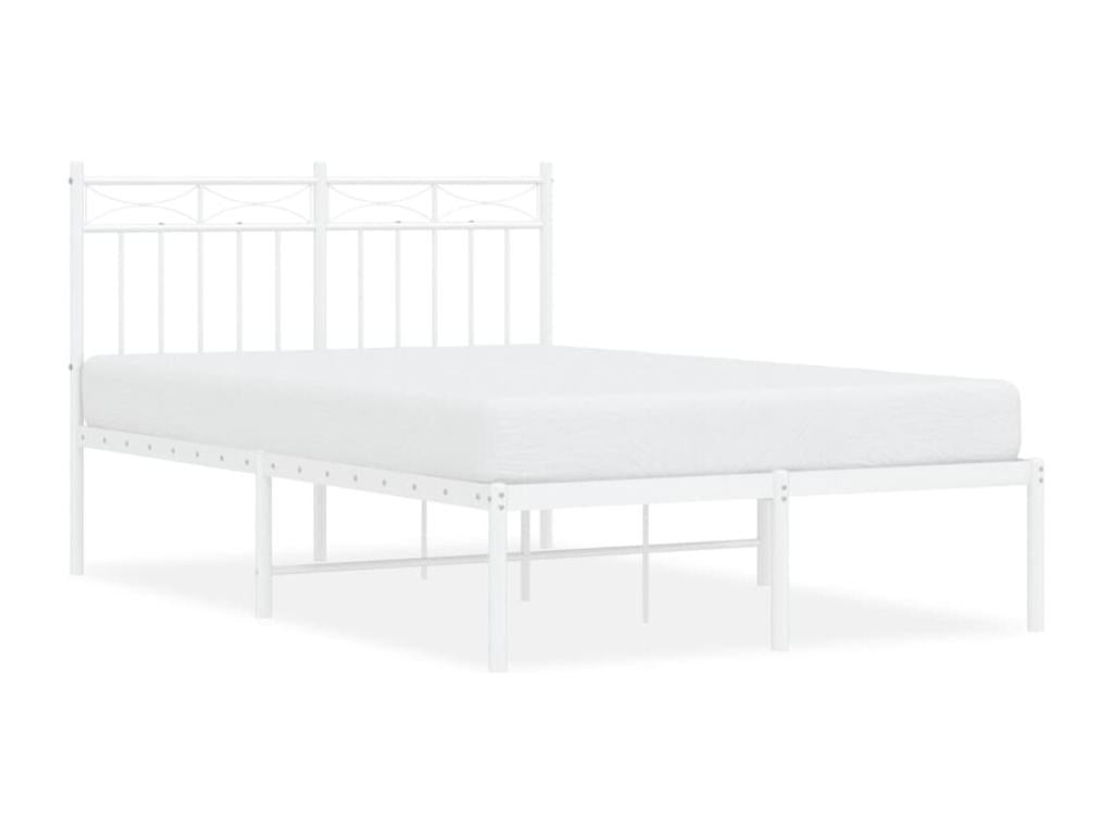 Cadre de lit métal avec tête de lit blanc 120x190 cm 69972VUNU