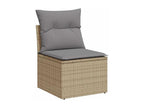 Salon de jardin avec coussins 8 pcs beige résine tressée 44516IIDF