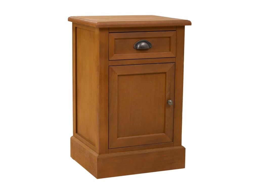 Table en bois avec 1 tiroir et 1 porte marron 41.5x35x63 67602RNXE