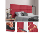 Calmetop Panneaux Rembourrés en Velours Premium Autoadhésifs pour Mur Acoustique Absorbant Protection Contre les Chocs Tête de lit Rouge 50x30cm 09712CJJS