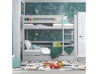 Lit superposé en bois - avec tiroir pour matelas N01 Gris 120x180 41241IDJY