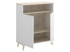 Buffet Meuble de cuisine coloris blanc/naturel - Longueur 79 x Profondeur 40 x Hauteur 102 cm 67304PFEZ