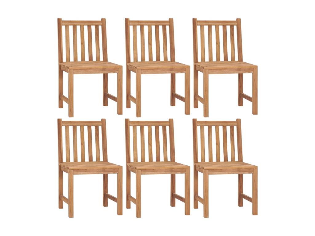 Chaises de jardin lot de 6 avec coussins Bois de teck massif 45644QJUF