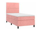 Lit à sommier tapissier et matelas Rose 80x200 cm Velours 27698KIPM