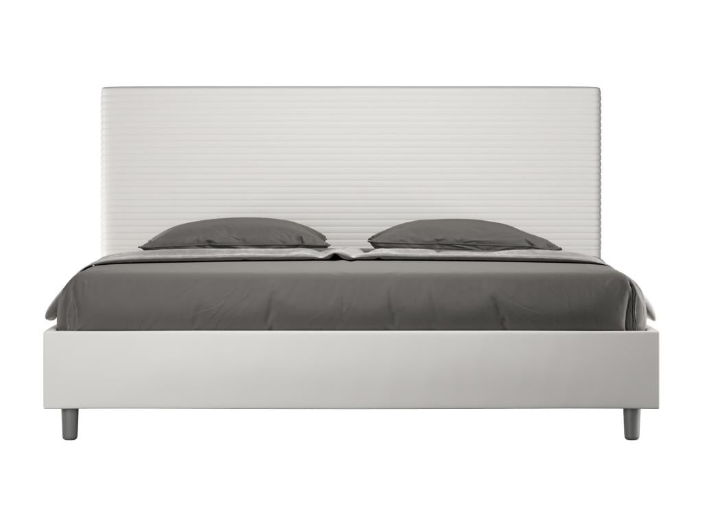 Lit coffre rembourrée 180x190 similicuir blanc Bohometop 32312NQLU
