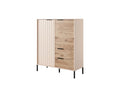Commode Calmetop 2D2SB 104x40x124 Crème / Noir 42789OGTR