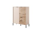 Commode Calmetop 2D2SB 104x40x124 Crème / Noir 42789OGTR