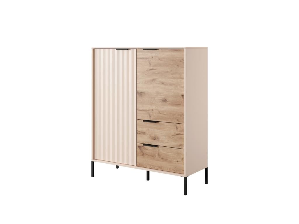 Commode Calmetop 2D2SB 104x40x124 Crème / Noir 42789OGTR