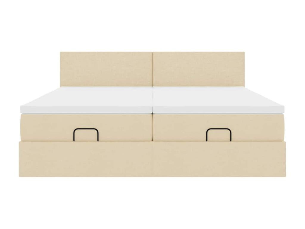 Cadre de lit Nidchicshop avec matelas crème 180x200 cm tissu 38863GZTM