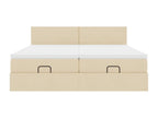 Cadre de lit Nidchicshop avec matelas crème 180x200 cm tissu 38863GZTM