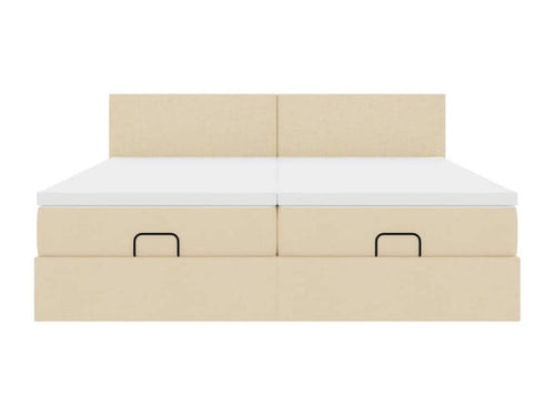 Cadre de lit Nidchicshop avec matelas crème 180x200 cm tissu 38863GZTM