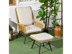 Fauteuil Nidchicshop de jardin inclinable avec repose-pied coussins inclus résine tressée aspect rotin 19869NWJE