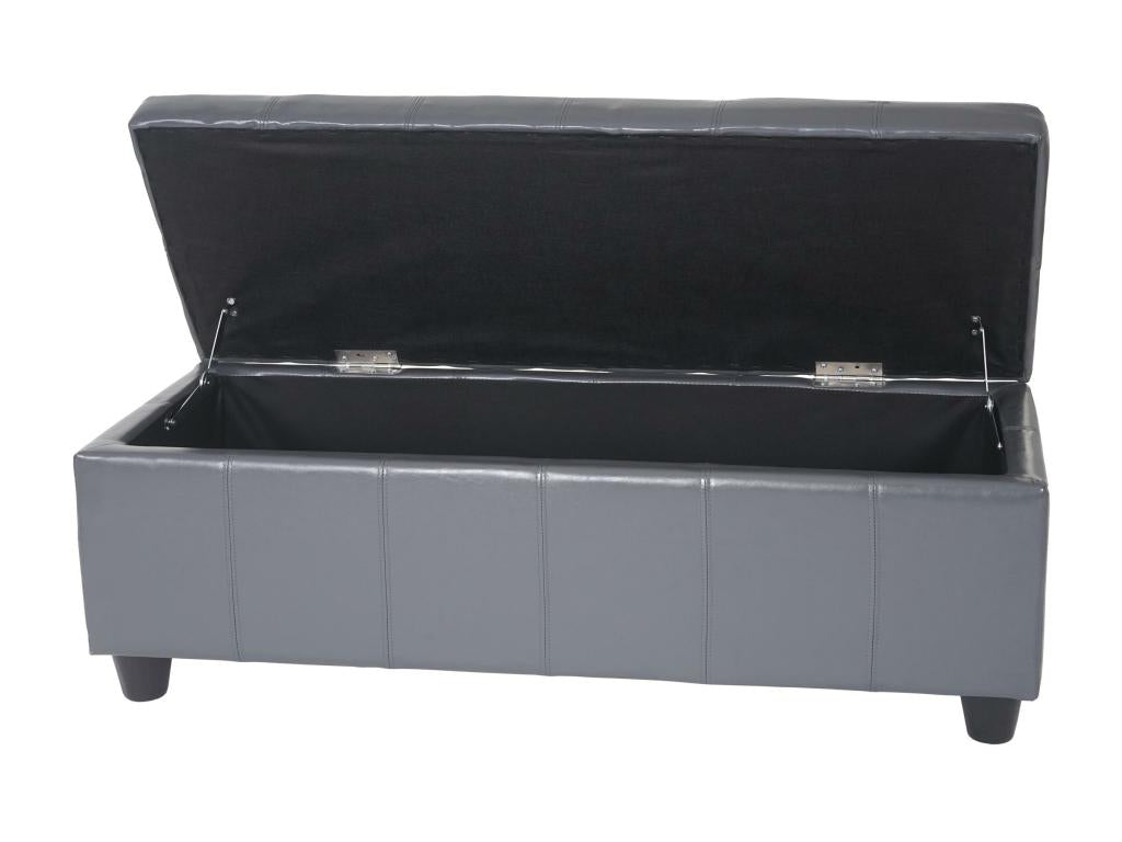 Banquette Nidchicshop coffre banc cuir similicuir 112x45x45cm - gris 54243ZRWJ