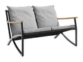 Banc de jardin avec coussins 120 cm noir acier 78914DBJR