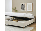 Calmetop - Lit coffre en tissu lin 140x190cm - Beige 86490QPDI