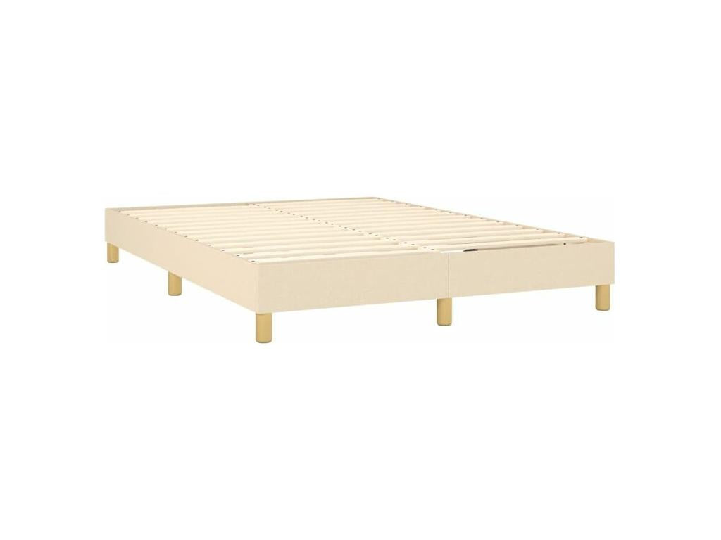 Sommier à Calmetop de lit avec matelas Crème 140x190 Tissu 74167NIOE