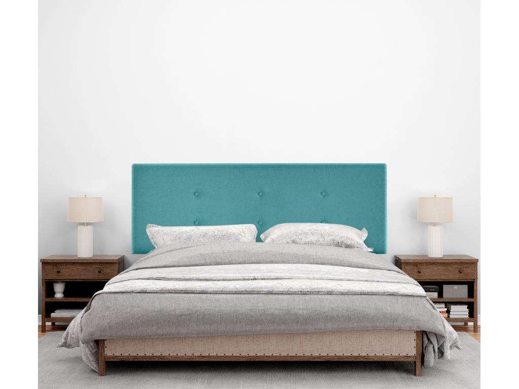 Calmetop Tête de lit en tissu Calmetop avec 2 Calmetopées de boutons 135x105cm avec pieds Lits 120/135 - Turquoise 38492NPEX