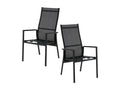 Fauteuil de jardin en aluminium avec dossier réglable noir lot de 2 Nidchicshop 77414SPJF