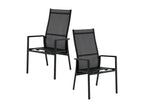 Fauteuil de jardin en aluminium avec dossier réglable noir lot de 2 Nidchicshop 77414SPJF