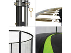 Calmetop - Trampoline de jardin rond 430 cm filet de sécurité échelle bâche de protection - PUNCHI Vert 430 16278CBAG