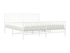 Cadre de lit métal avec tête de lit-pied de lit blanc 183x213 75254ISYG