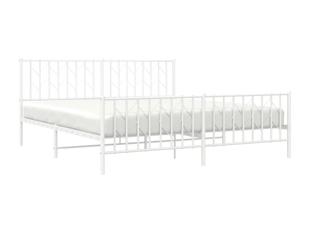 Cadre de lit métal avec tête de lit-pied de lit blanc 183x213 75254ISYG